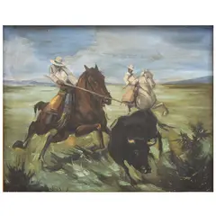 Acoso y Derribo, ESPAÑA, SIGLO XX, Óleo sobre tela
