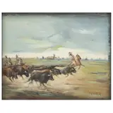 EL ENCIERRO by Carlos Ruano Llopis, Óleo sobre tela, sold Oct 2025