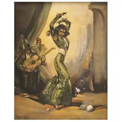Carmen Amaya, ESPAÑA, SIGLO XX, Óleo sobre tela