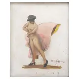 Luis Solleiro, MUJER DESNUDA EJECUTANDO UN PASE DE LAS ROSAS, Óleo sobre tela