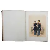 François Hippolyte Lalaisse, ALBUM MILITAIRE. EMPIRE FRANCAIS, Litografías con manchas de oxido, dos sueltas, con márgenes deteriorados. Pastas gastadas, lomo con faltantes