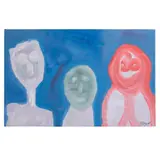 3 personajes by Eliseo Garza Aguilar "elgar", Mixta sobre tela, sold Oct 2025