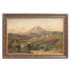 Artista No Identificado, Paisaje montañoso, Óleo sobre tela