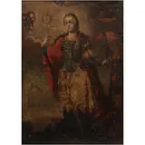 Santa Bárbara, MÉXICO, SIGLO XVIII, Óleo sobre tela