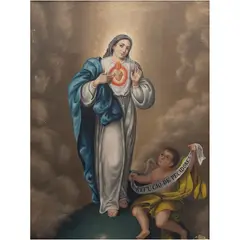 MÉXICO, SIGLO XIX by Inmaculado Corazón de María, Óleo sobre tela, offered Sep 2025