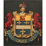 Escudo de Armas E. Cruce Leo, EUROPA, SIGLO XIX, Óleo sobre tela