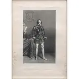 Bernardo Blanco Lit Pelegrín Clavé Dib, RETRATO DE HERNÁN CORTÉS, Litografía
