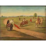 Ernesto Icaza Sánchez, MONTA DE TORO, Óleo sobre tela