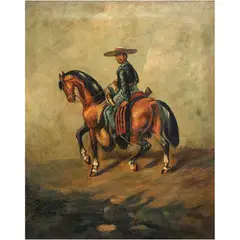 Chinaco, MÉXICO, MEDIADOS DEL SIGLO XX, Óleo sobre tela