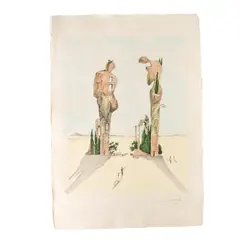 Salvador Dalí, Réminiscence archéologique de l'Angélus de Millet (Reminiscencia arqueológica del Ángelus de Millet), Grabado sobre papel japonés 73 / 300