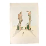 Réminiscence archéologique de l'Angélus de Millet (Reminiscencia arqueológica del Ángelus de Millet) by Salvador Dalí, Grabado sobre papel japonés 73 / 300, sold Sep 2025