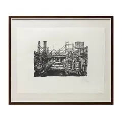 Víctor Mora, En las obras, 2004, Litografía P / A