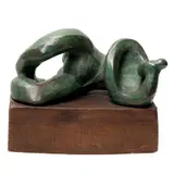 MÉXICO, SIGLO XX by Figura Femenina Recostada, Bronce, patinado en color verde; con base de madera en acabado natural, offered Sep 2025