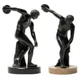 Lanzadores de Disco, SIGLO XX, Bronce, patinados en color verde y negro, con bases de mármol; modelos diferentes
