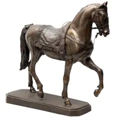 Caballo Al Paso, SIGLO XX, Bronce, acabado "oro viejo"