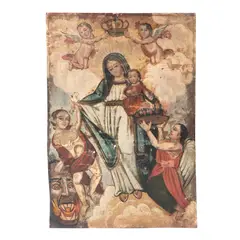 Virgen de la Luz, MÉXICO, CA, 1900, Óleo sobre lámina de zinc