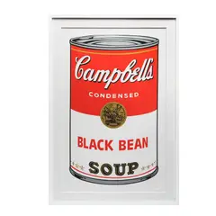 Andy Warhol, Black Bean, de la serie Campbell's Soup I, 1968, Serigrafía sin número de tiraje