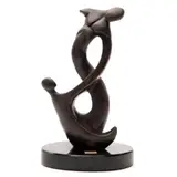 Jorge Coste, PAREJA, Bronce, patinado en color marrón; con base de piedra negra