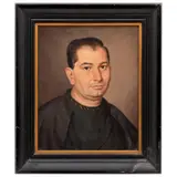 RETRATO DE CLÉRIGO by Atribuido A Felipe Santiago Gutiérrez, Óleo sobre tela, offered Sep 2025