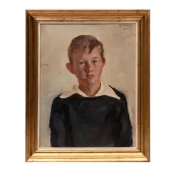 A. Shurrey, Retrato de niño, Óleo sobre tela