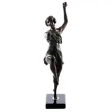 Bailarina Con Esferas*, SIGLO XX, Bronce, patinado en tonos verde y marrón; con base de mármol negro (lascaduras)