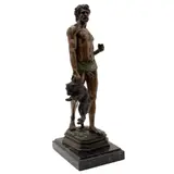 Nemrod*, FRANCIA, PRIMERA MITAD DEL SIGLO XX, Bronce, patinado policromo; con base de mármol negro