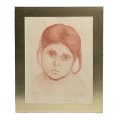 Fanny Rabel, Niña, Litografía, firmada, dedicada y fechada 1958