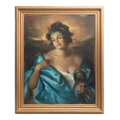 José Puyet, Retrato de dama, Óleo sobre tela. Firmado