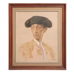 Antonio Navarrete, "Manolete", Óleo sobre tela, Firmado y fechado 97