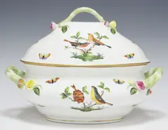 Herend, 'ROTHSCHILD BIRD' HAND-PAINTED PORCELAIN COVERED TUREEN