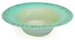 Louis Comfort Tiffany, GREEN PASTEL FAVRILE GLASS CENTERPIECE BOWL, 1925, American favrile art glass centerpiece bowl
