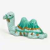 Herend, Large Reclining Camel, 1999, Hand-painted and gilt porcelain 5" x 10" x 4" Marks to the underside