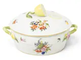 Herend, Fruits and Flowers Porcelain Tureen Depth 7.75"