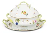 Herend, Covered Tureen and Under Plate, Asparagus Handles 20th C., 2 PCS