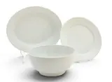 Royal Copenhagen, White Fluted Porcelain Dinner Plates (8) + 2 Serving Pieces 10 PCS