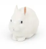 Royal Copenhagen, Model of a Rabbit, Ca. 20th C., #4705, Porcelain model of a sitting rabbit with perked ears