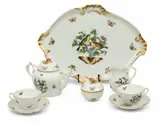 Herend, Unique Hand Painted Tea Service, 10 PCS