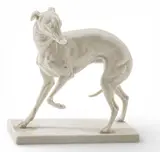 Nymphenburg, Whippet Dog Figure, Glazed all white
