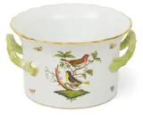 Herend, Manufactory (Hungarian) Hand Painted Porcelain Cache Pot 20th Cent., 'Rothschild Bird'