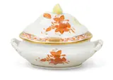 Herend, Manufactory (Hungarian) Chinese Bouquet Rust Pattern Hand Painted Porcelain Covered Tureen, 20th Cent.