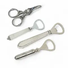 Pyramid & Henckels, Sterling Bottle Openers + Grape Shears 4 PCS by Georg Jensen, circa 1900, sold Nov 2025