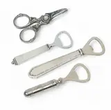 Georg Jensen, Pyramid & Henckels, Sterling Bottle Openers + Grape Shears 4 PCS, circa 1900