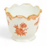 Herend, Hand Painted Porcelain Chinese Orange Bouquet Cache Pot