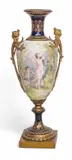 Sèvres, Hand Painted Ormolu-Mounted Porcelain Urn, Signed A. Maglin, Late 19th Century, Depth 13"
