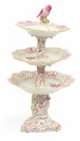 Herend, 3 Tier Chinese Bouquet Compote , Bird Finial