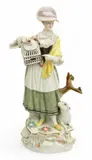 Figurine, Lady with Birdcage 19th.c. by Meissen, sold Sep 2025