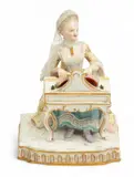 Meissen, Porelain Figurine 19th.c., 'Lady Playing a Harpsichord'