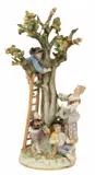 Meissen, Figure Group, 19th.c., 'Picking Apples', 1998, Fine group in hard porcelain