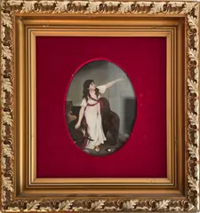 Kpm, Hand-painted Porcelain Plaque 'Young Woman with Lion'