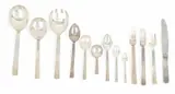 'Bernadotte' Sterling Silver Flatware Partial Service, 50 Pieces 65.7t oz 50 PCS by Georg Jensen, 13.4 Toz. (plus two additional silver plate, sold Apr 2025